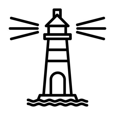Deniz feneri. Web simgesi basit illüstrasyon