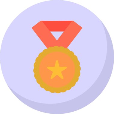 Yıldızlı madalya. Web simgesi basit illüstrasyon