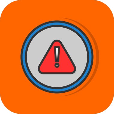 Dikkat uyarı simgesi tam taslak biçiminde 