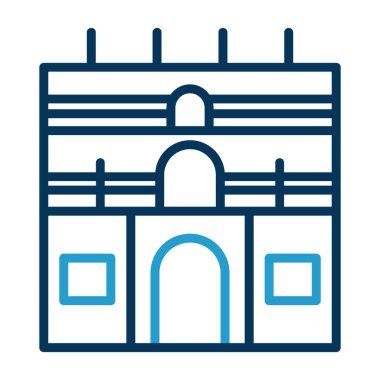 Bina. Web simgesi basit illüstrasyon