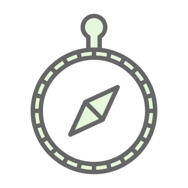 pusula düz simgesi, vektör illüstrasyonu