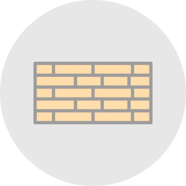 Basit tuğla duvar simgesi, vektör illüstrasyonu