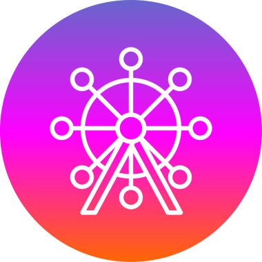 Dönme dolap ağ simgesi, vektör illüstrasyonu 