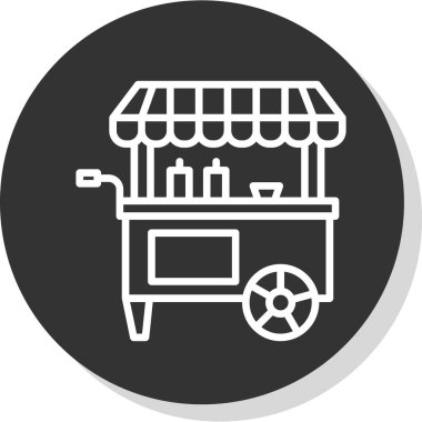 Basit yemek arabası simgesi, vektör illüstrasyonu