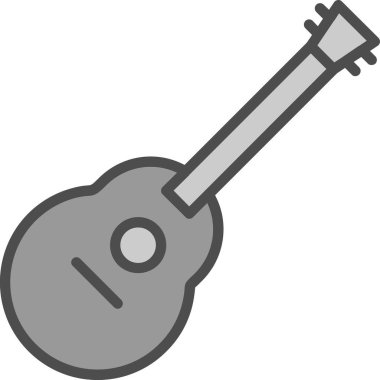 Gitar ikonu. Web için basit müzik vektör simgeleri çizimi