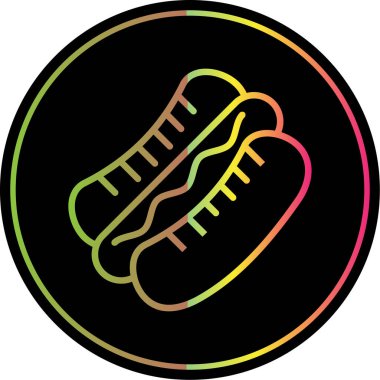 Hot dog simgesi, vektör illüstrasyonu basit tasarım