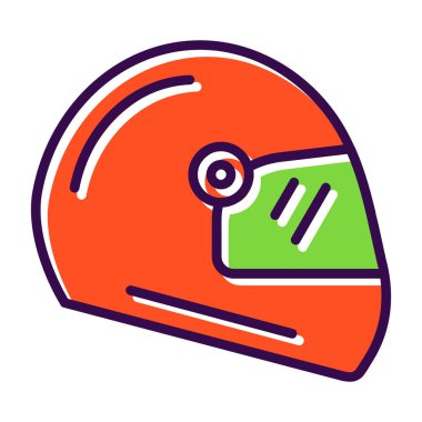 Kask ikonu. Kask vektör simgeleriyle taslak çizimi. Web ve mobil tasarım.