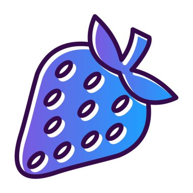 Çilek simgesi, vektör illüstrasyonu basit tasarım