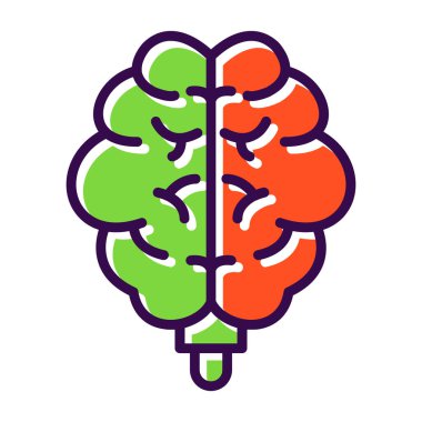 Beyin simgesi, vektör illüstrasyonu 