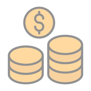 Sikkeler vektör çizgisi simgesi