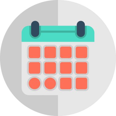 Takvim simgesi, vektör illüstrasyonu basit tasarım