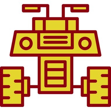 Kırmızı ve beyaz bir robotun vektör çizimi