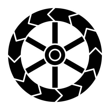 Tekerlek simgesi, vektör çizimi 