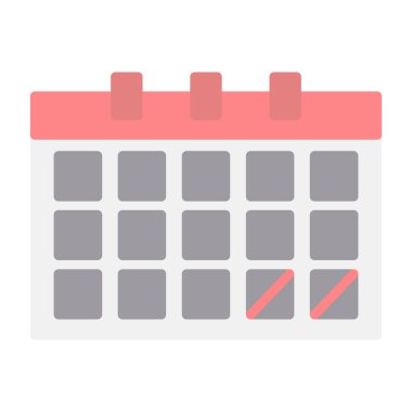 Takvim simgesi, vektör illüstrasyonu basit tasarım