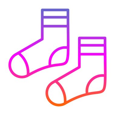 iki çorap düz simgesi, vektör illüstrasyonu