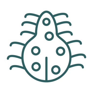 Virüs virüs vektör çizgisi simgesi, düzenlenebilir, mavi arkaplan çizgisi