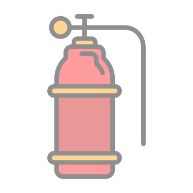 Oksijen tankı simgesi basit tasarım çizimi beyaz arkaplanda izole edildi 