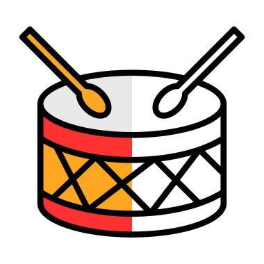 Vektör illüstrasyonu, Davul simgesi.