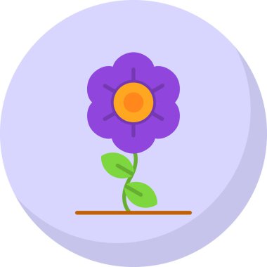 Çiçek. Web simgesi basit illüstrasyon