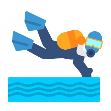 scuba dalgıç simgesi vektör çizimi