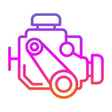 araba motoru simgesi, vektör illüstrasyonu basit tasarım