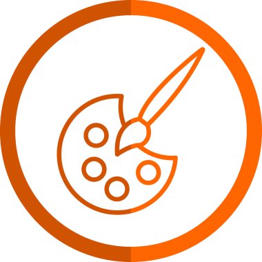 Palet boyama ve boya fırçası simgesi, vektör illüstrasyonu