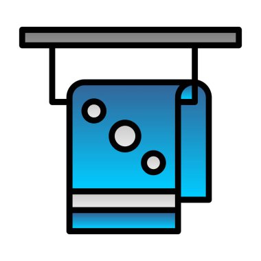 Havlu simgesi, vektör illüstrasyonu basit tasarım