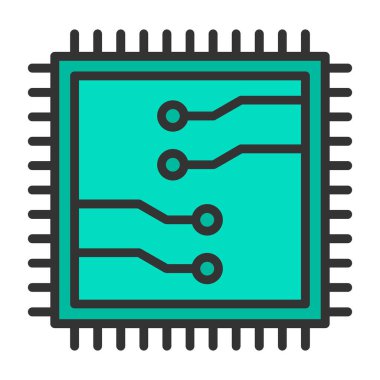 çip simgesi, vektör illüstrasyonu basit tasarım