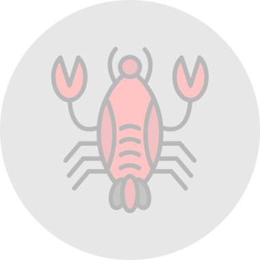 Istakoz simgesi, basit vektör illüstrasyonu             