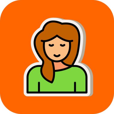 kız simgesi, vektör illüstrasyonu 