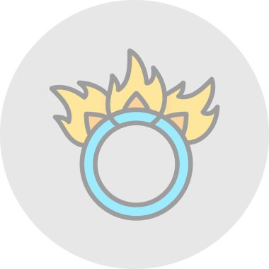 Ateş ikonu halkası, vektör illüstrasyonu 