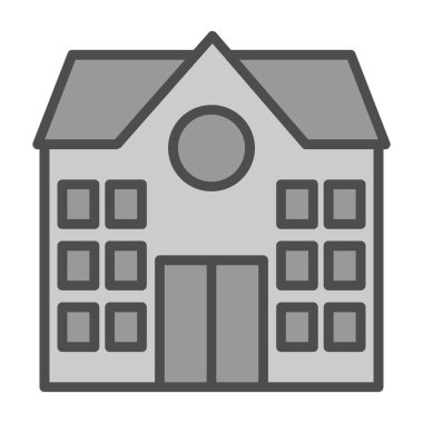 okul binası ikon vektör illüstrasyonu 