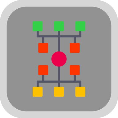 Algoritma ağ simgesi, vektör illüstrasyonu 