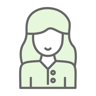 kız simgesi, vektör illüstrasyonu 