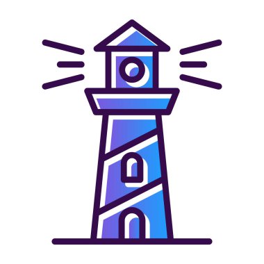 Deniz feneri. Web simgesi basit illüstrasyon