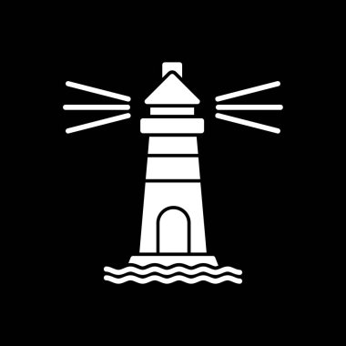 Deniz feneri. Web simgesi basit illüstrasyon