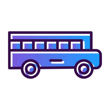 Okul servisi simgesi, vektör illüstrasyonu basit tasarım