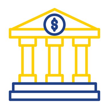 Banka bina simgesini, basit vektör çizim 