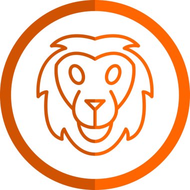 Aslan başı simgesi, vektör illüstrasyonu basit tasarım