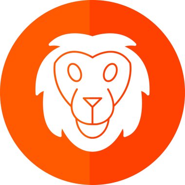 Aslan başı simgesi, vektör illüstrasyonu basit tasarım