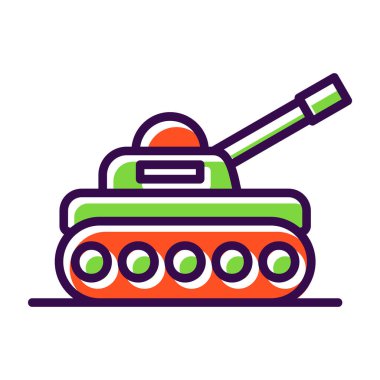 Tank simgesi, vektör illüstrasyonu basit tasarım