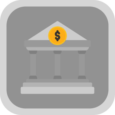 Banka binası vektör simgesi. biçim düz semboldür 