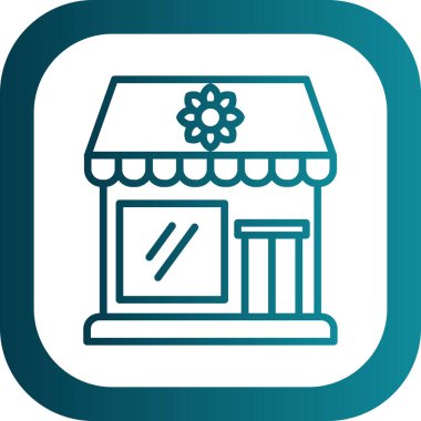 Çiçekçi binası simgesi, vektör illüstrasyon tasarımı