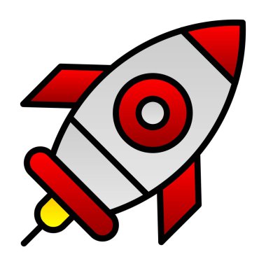 Roket gemi simgesi, vektör çizimi basit tasarım