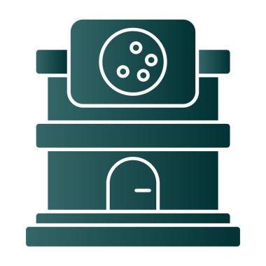 Yeşil çizgi fıçı bira kutusu ikonu gri arka planda izole edilmiş. vektör illüstrasyonu