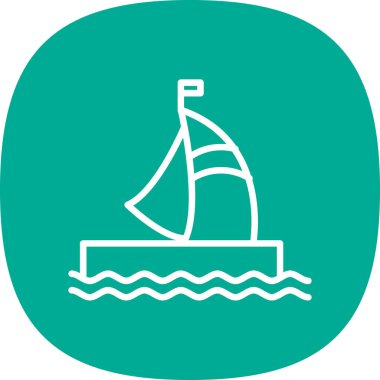 Yelkenli ikonu. özet çizim vektörü 