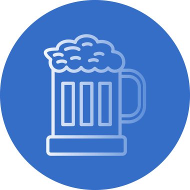 Bir bardak bira ikonu, vektör illüstrasyonu basit tasarım