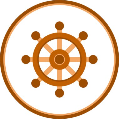 Gemi tekerleği simgesi, vektör çizimi