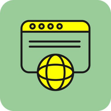 Web tarayıcı simgesi, vektör illüstrasyonu basit tasarım