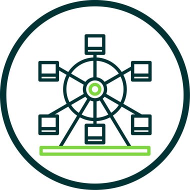 Dönme dolap ağ simgesi, vektör illüstrasyonu 